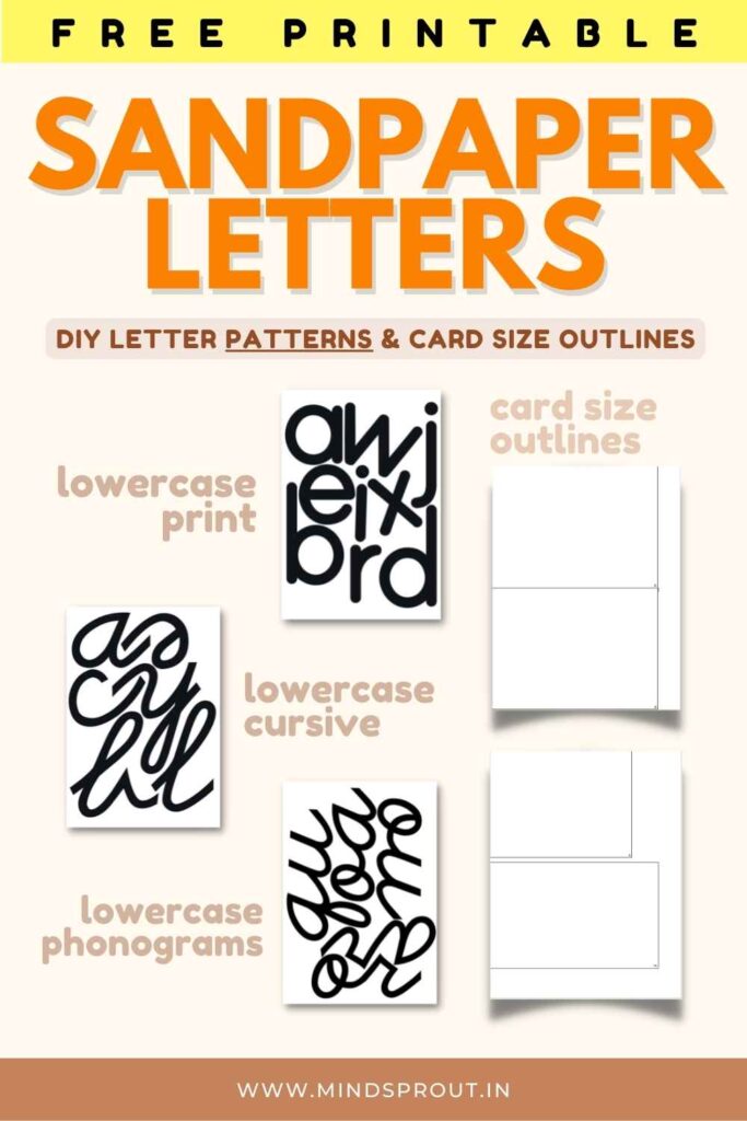 free printable, sandpaper letters, montessori language material, diy template