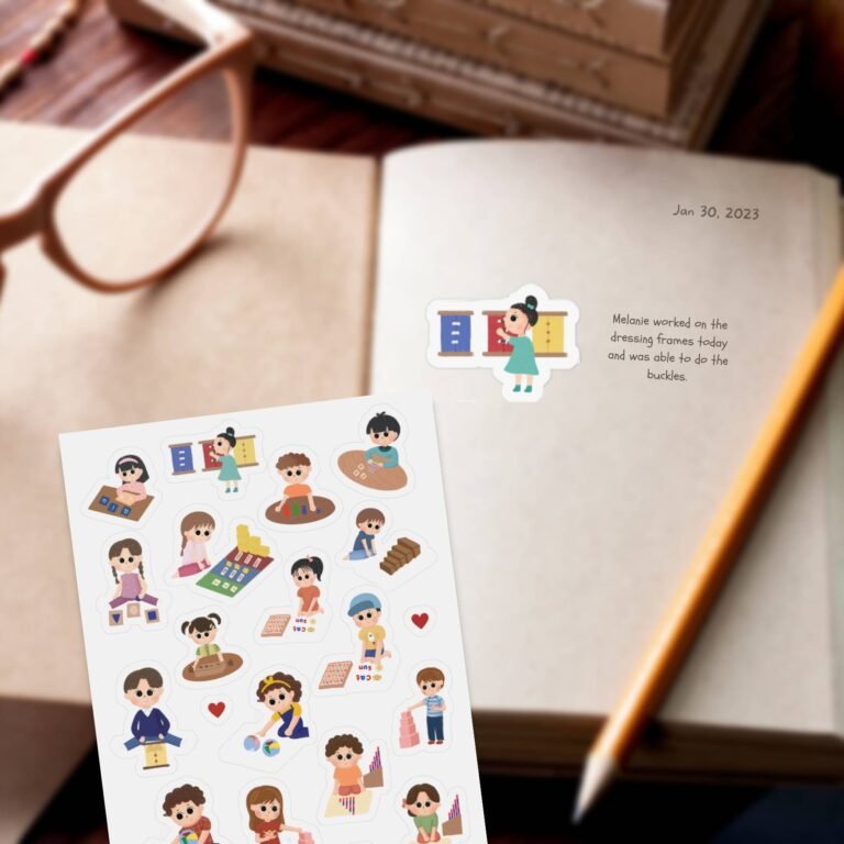 work plan montessori activities preschool montessori journaling stickers